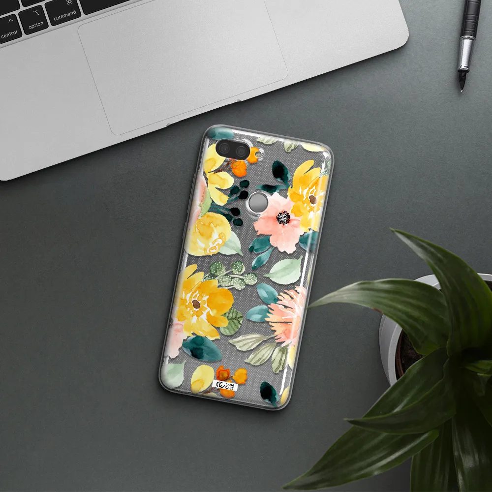 Watercolor Flowers Xiaomi Mi 8 Lite Clear TPU Case