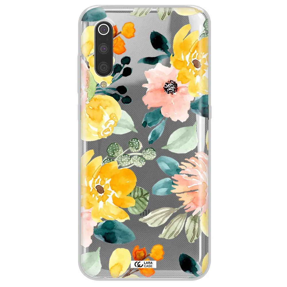 Watercolor Flowers Xiaomi Mi 9 Clear TPU Case