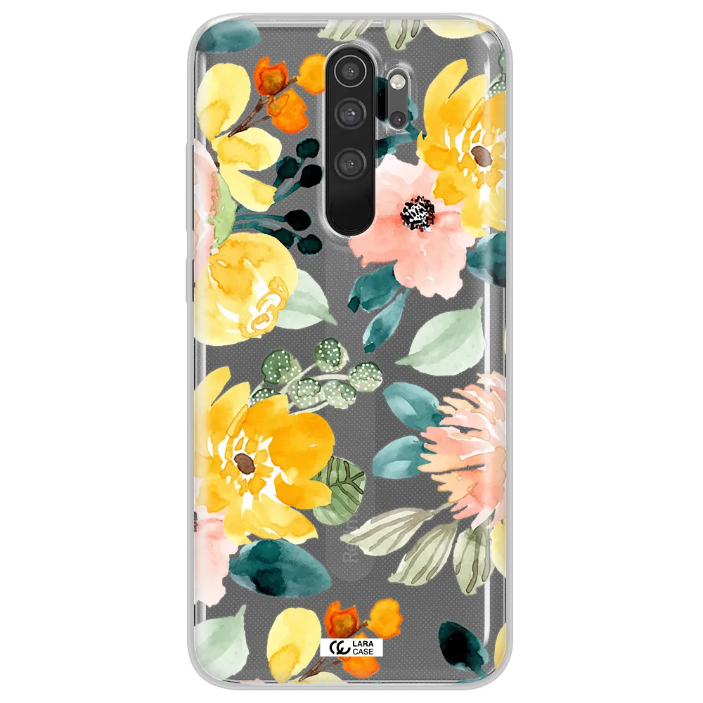 Watercolor Flowers Xiaomi Note 8 Pro Clear TPU Case
