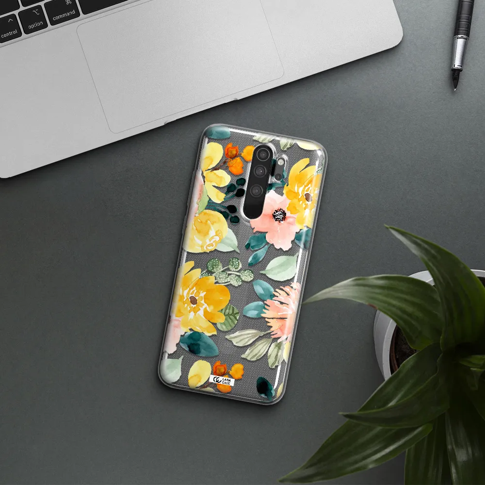 Watercolor Flowers Xiaomi Note 8 Pro Clear TPU Case
