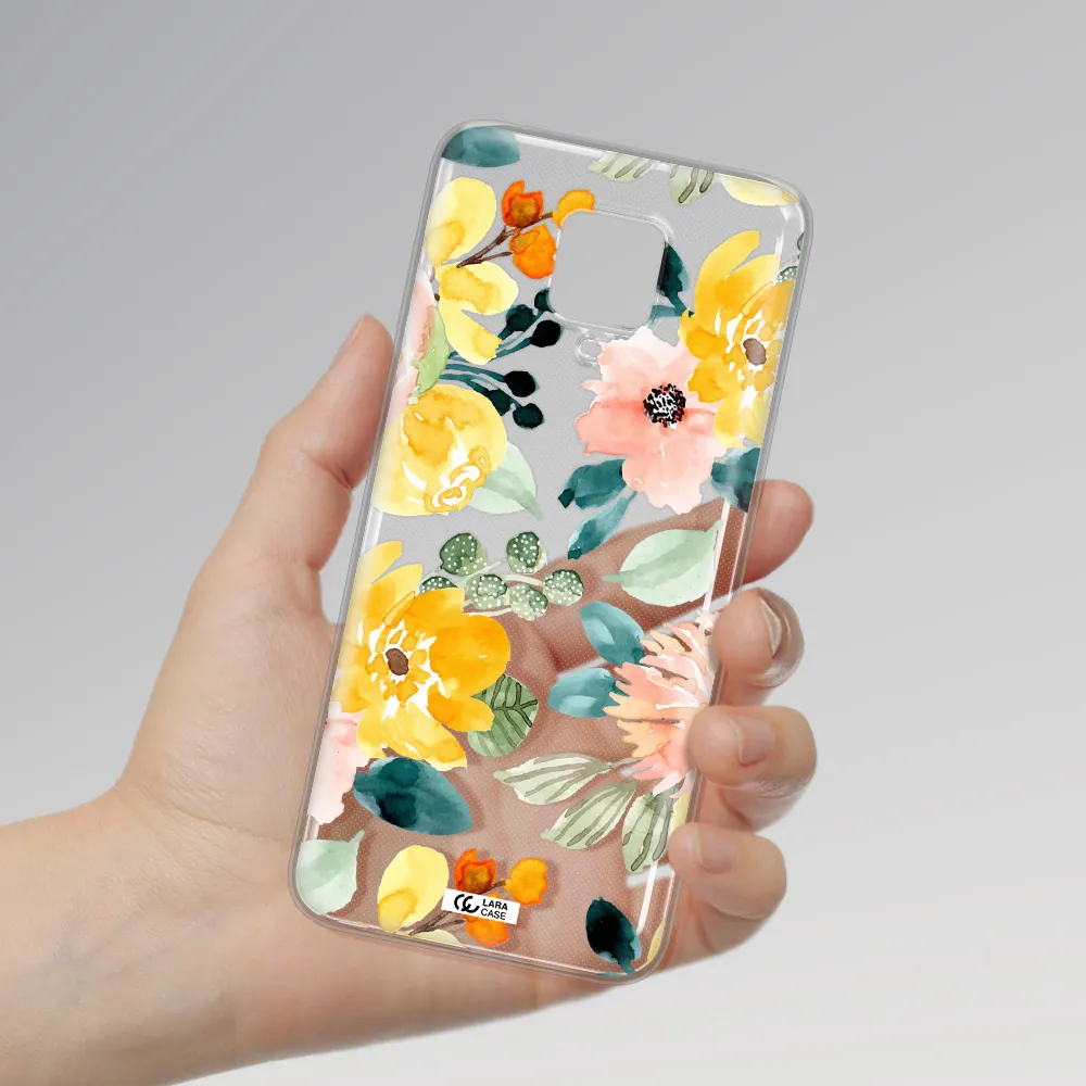 Watercolor Flowers Xiaomi Note 9 Pro Clear TPU Case