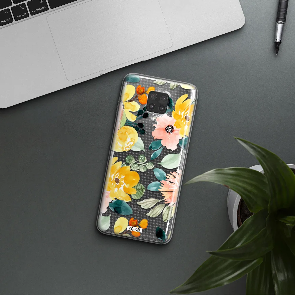 Watercolor Flowers Xiaomi Note 9 Pro Clear TPU Case