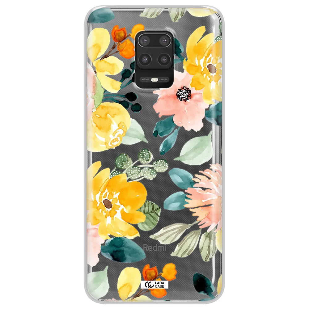 Watercolor Flowers Xiaomi Note 9S Clear TPU Case