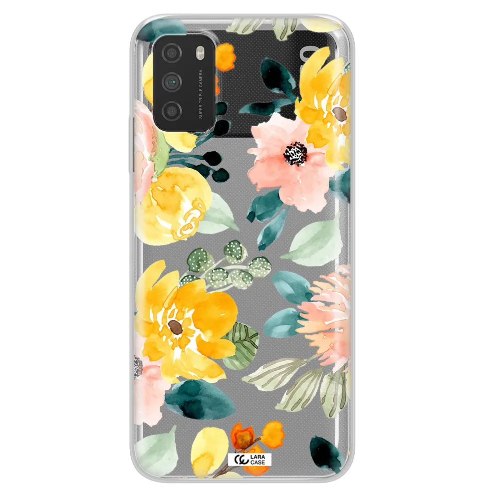 Watercolor Flowers Xiaomi Poco M3 Clear TPU Case