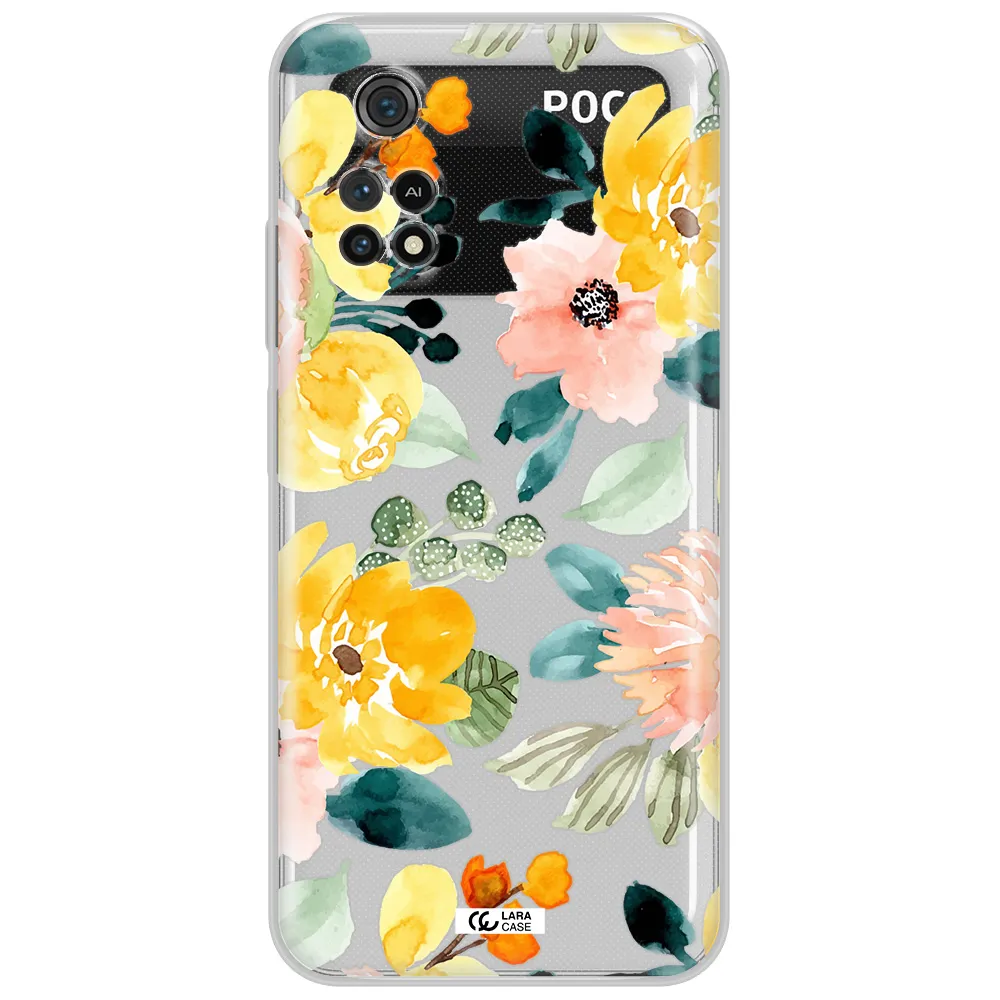 Watercolor Flowers Xiaomi Poco M4 Pro 4G Clear Tpu Case
