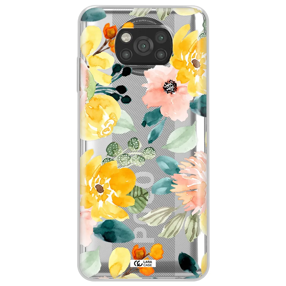 Watercolor Flowers Xiaomi Poco X3 Clear TPU Case