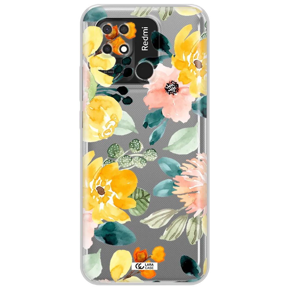Watercolor Flowers Xiaomi Redmi 10C Clear TPU Case