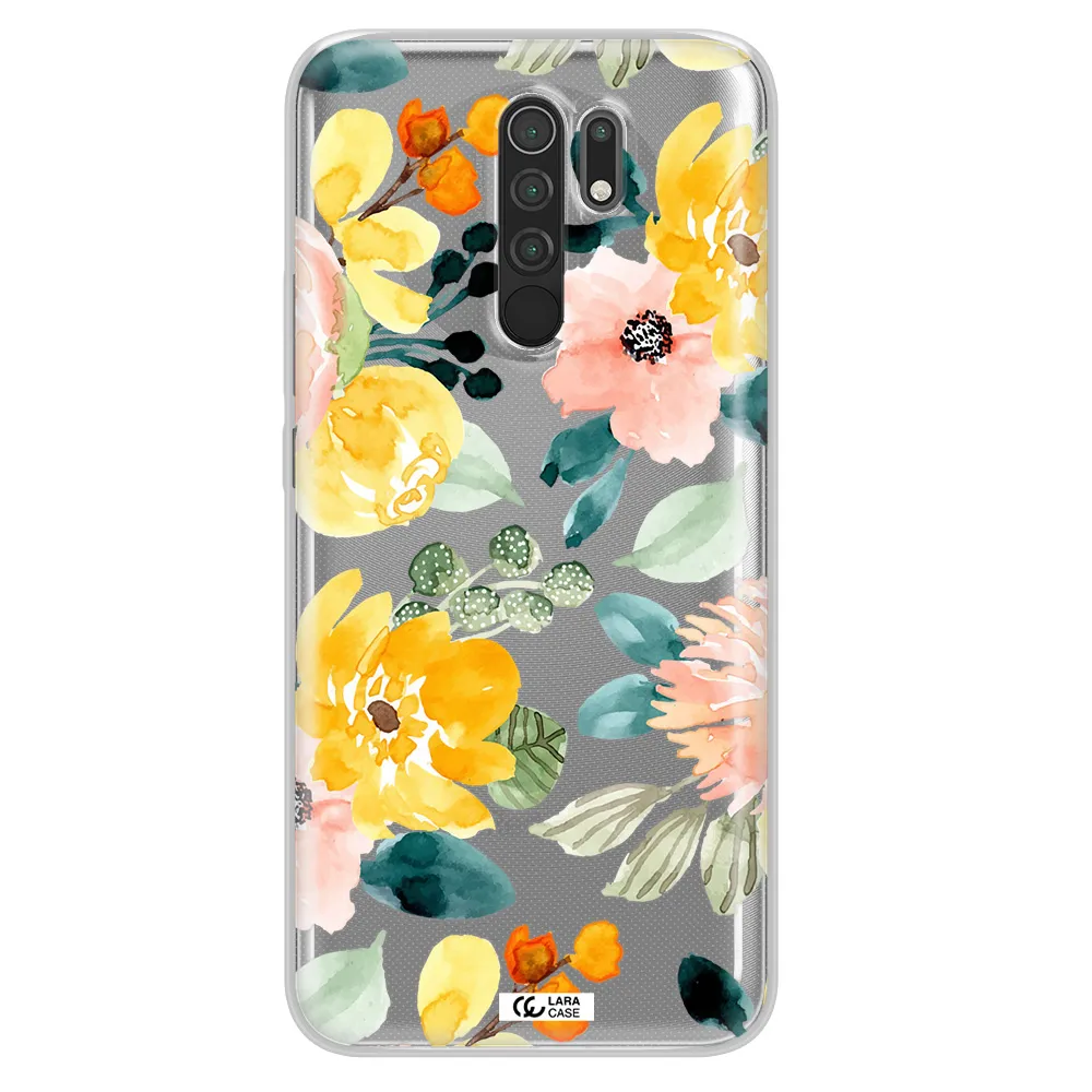 Watercolor Flowers Xiaomi Redmi 9 Clear TPU Case