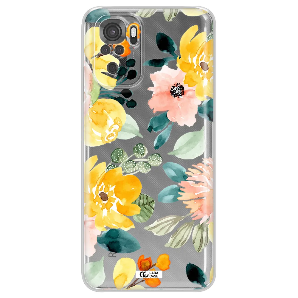 Watercolor Flowers Xiaomi Redmi Note 10S Clear Tpu Case