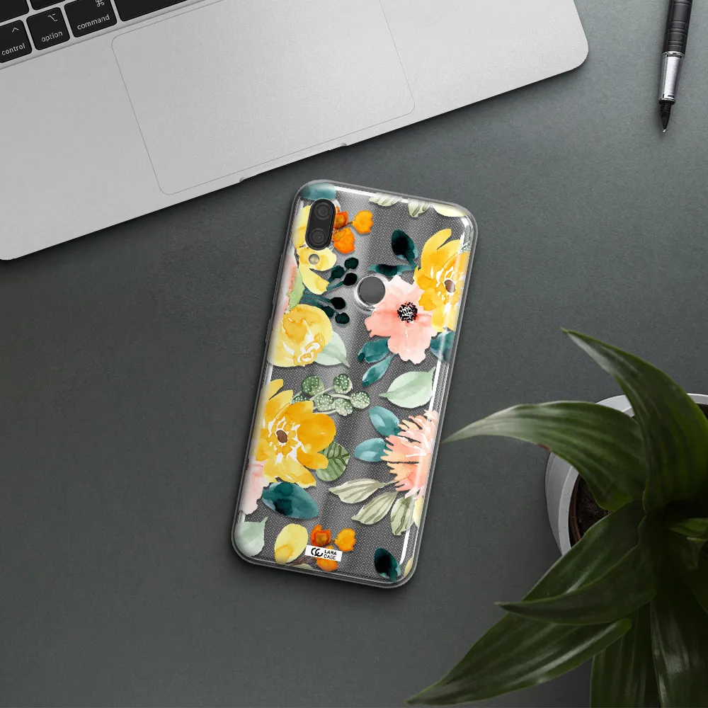 Watercolor Flowers Xiaomi Redmi Note 7 Clear TPU Case