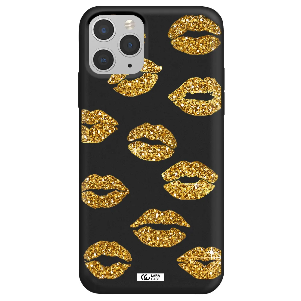 Glitter Lips Apple iPhone 11 pro max Silicone black Case
