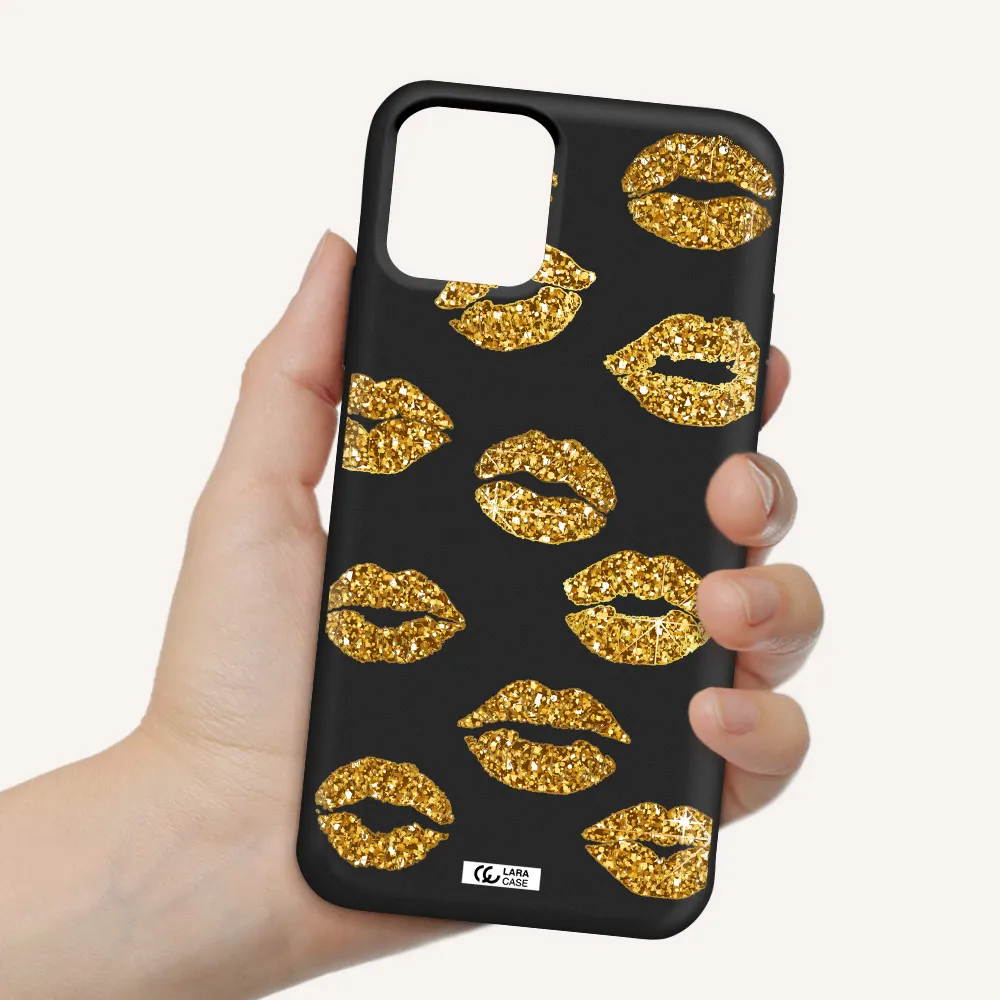 Glitter Lips Apple iPhone 11 pro max Silicone black Case