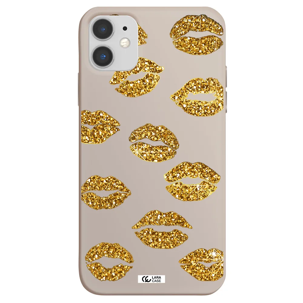 Glitter Lips Apple iPhone 11 Silicone Stone Case