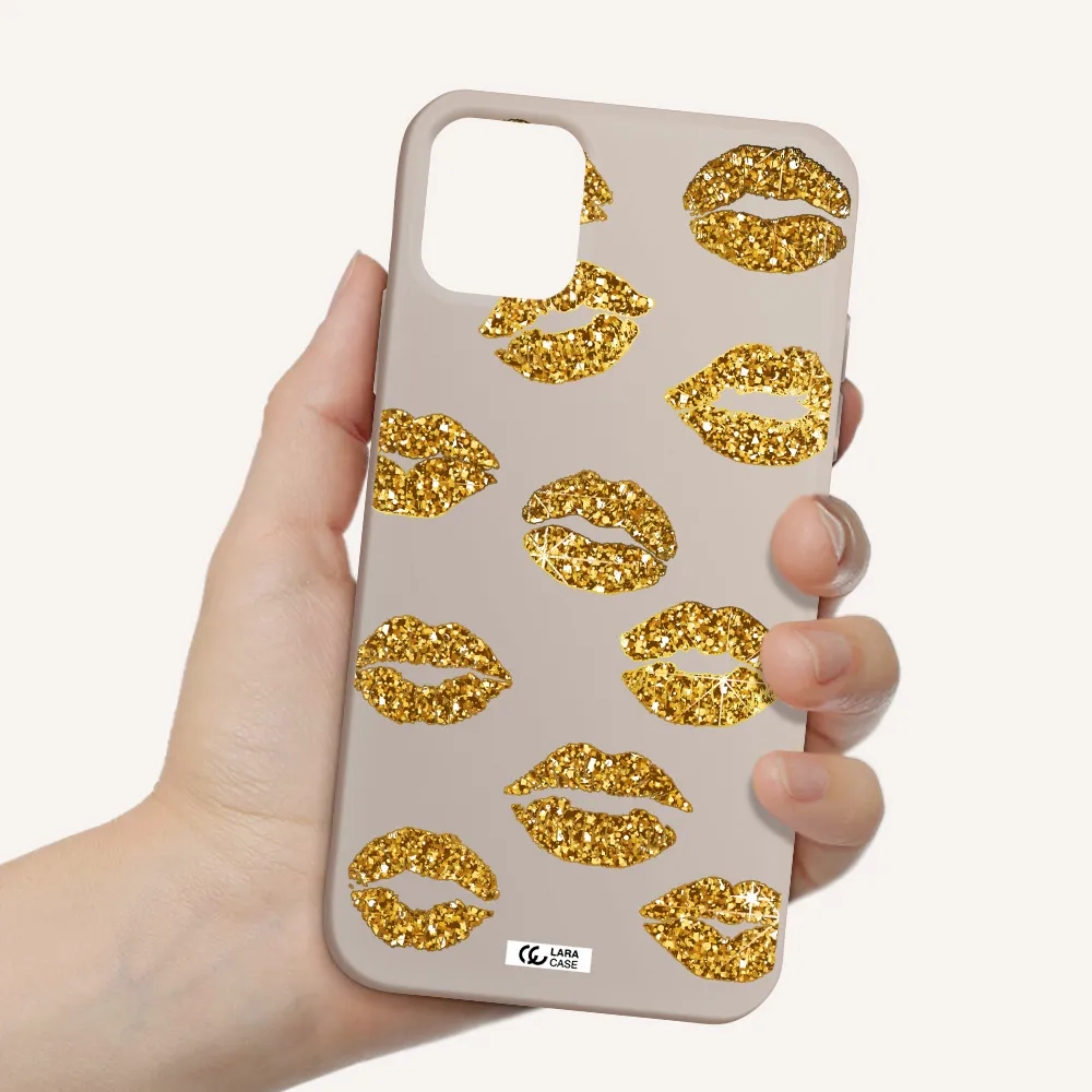 Glitter Lips Apple iPhone 11 Silicone Stone Case