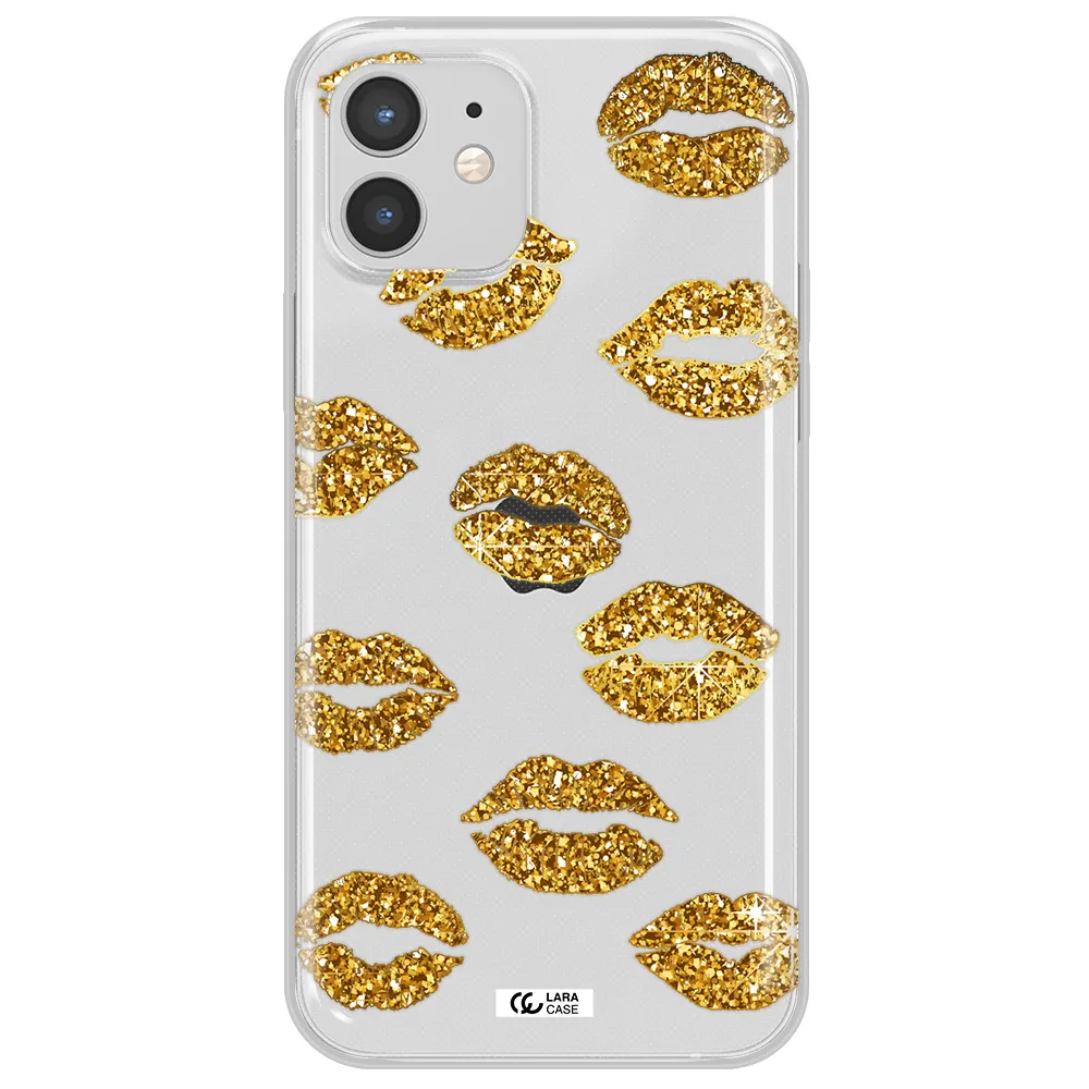 Glitter Lips Apple iPhone 12 Clear TPU Case