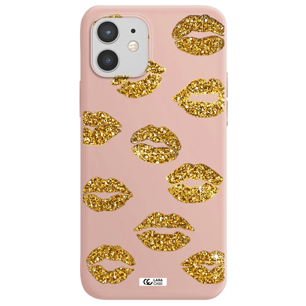 Glitter Lips Apple iPhone 12 mini Silicone pastel pink Case