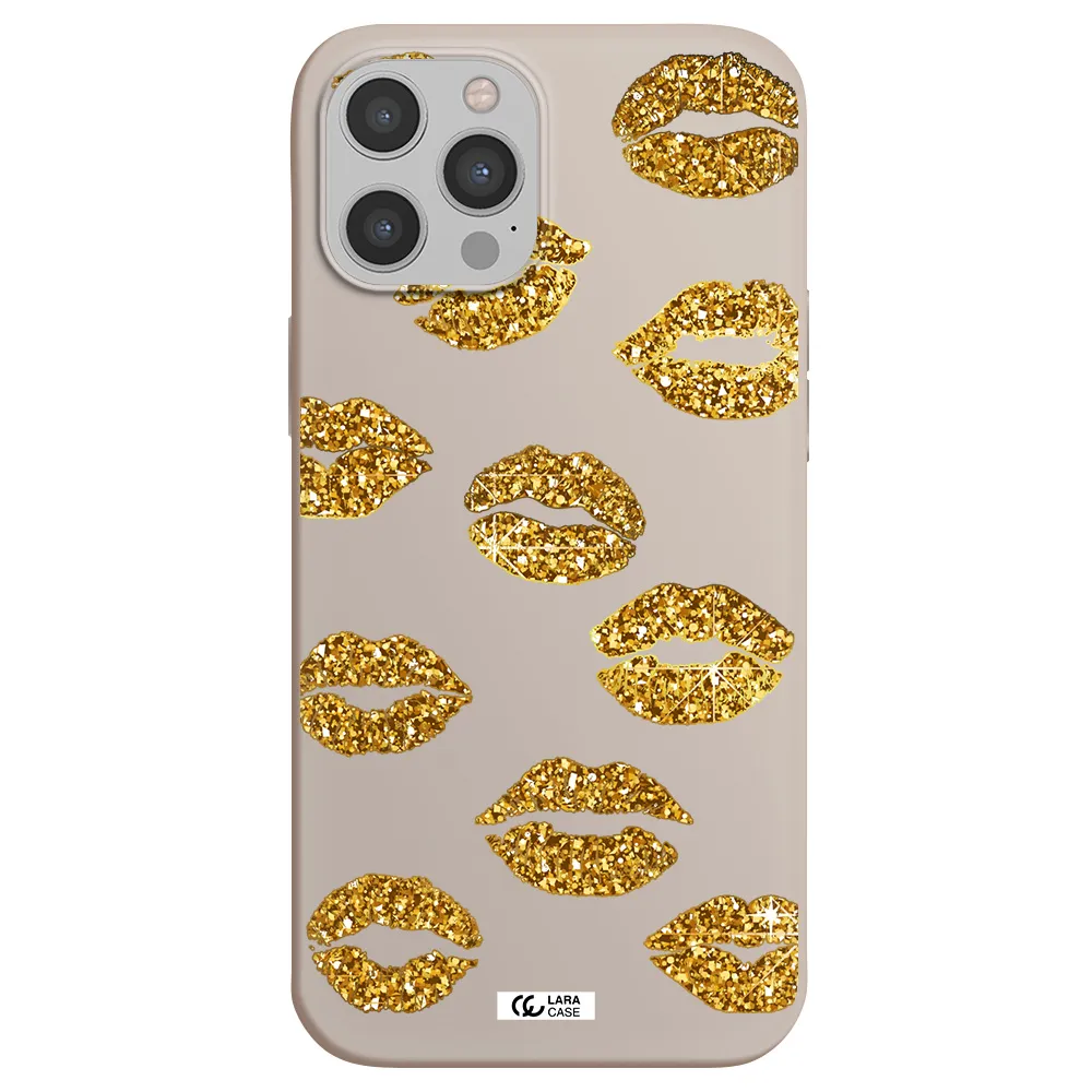 Glitter Lips Apple iPhone 12 pro Silicone Stone Case