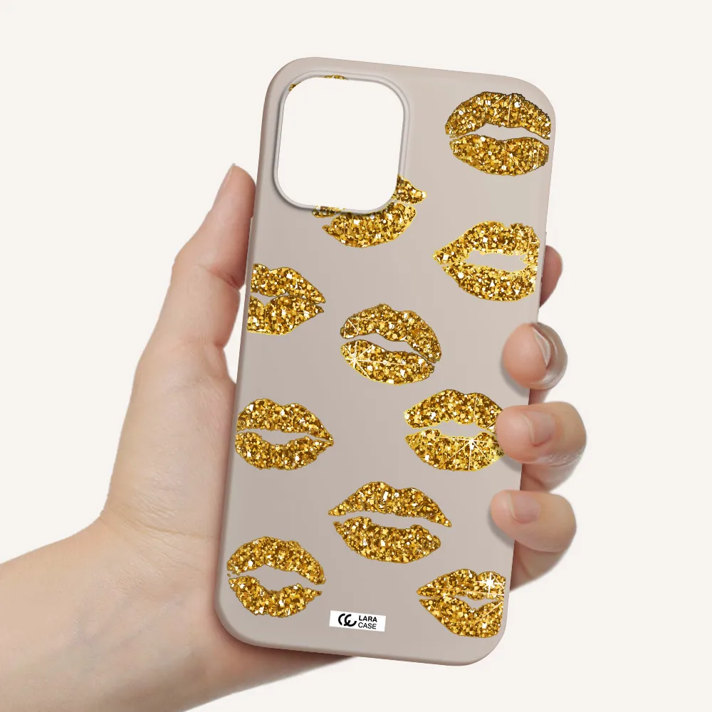 Glitter Lips Apple iPhone 12 pro Silicone Stone Case