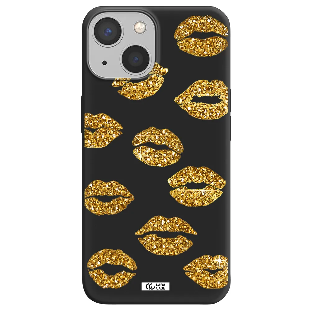 Glitter Lips Apple iPhone 13 mini Silicone black Case