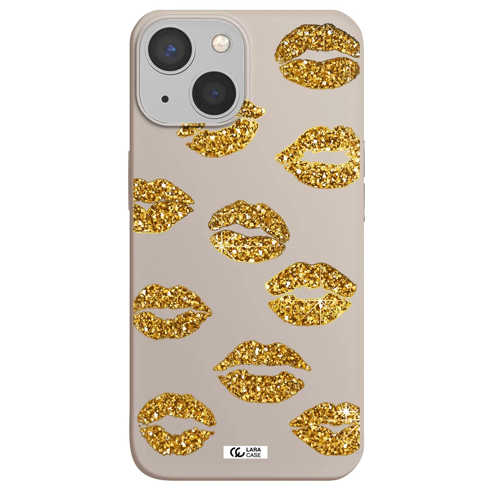 Glitter Lips Apple iPhone 13 mini Silicone Stone Case