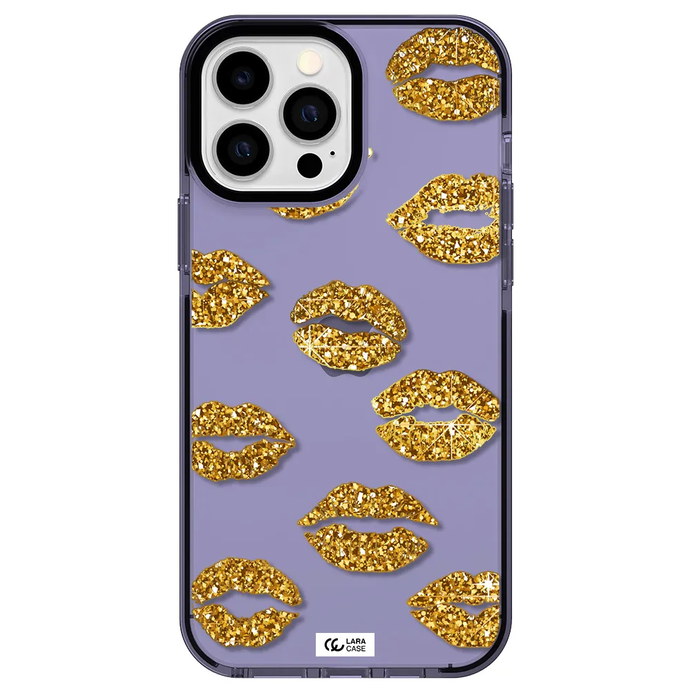 Glitter Lips Apple iPhone 13 Pro Max impact Lilac Case