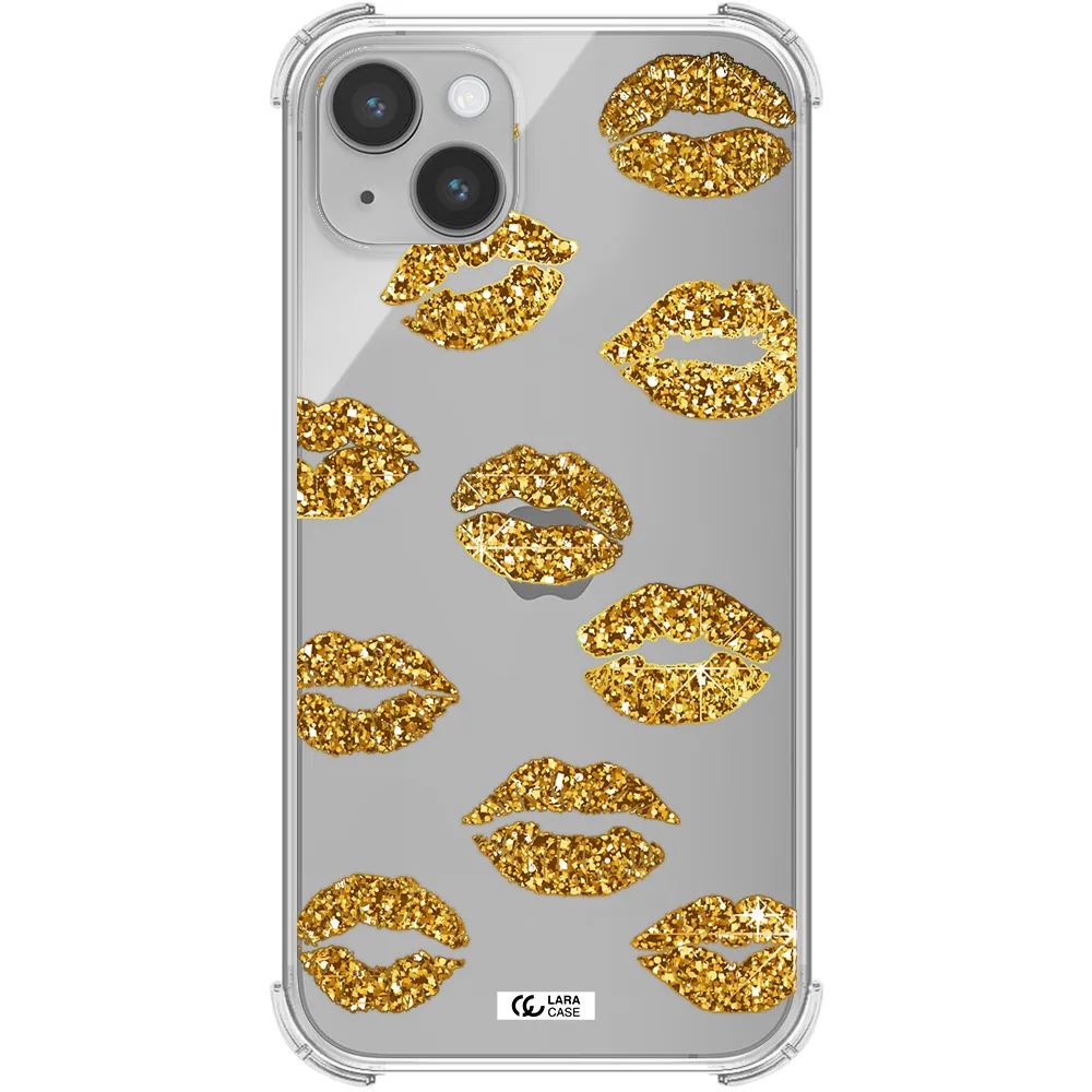Glitter Lips Apple iPhone 14 plus Clear PC Case