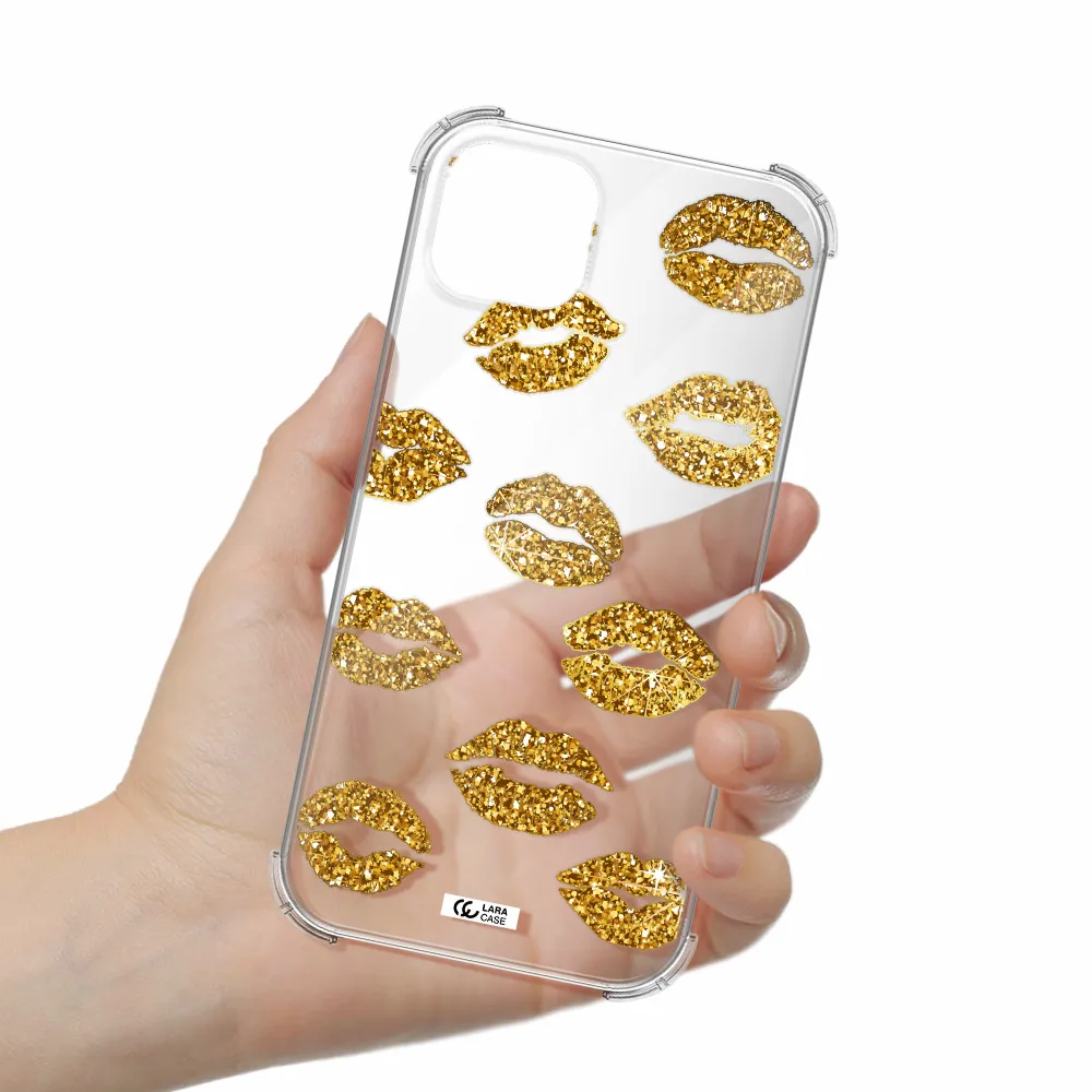 Glitter Lips Apple iPhone 14 plus Clear PC Case