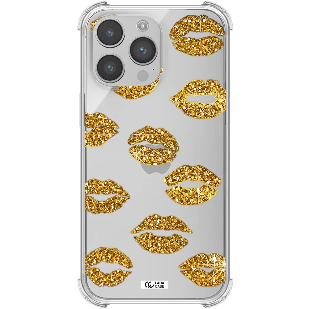 Glitter Lips Apple iPhone 14 pro Clear PC Case
