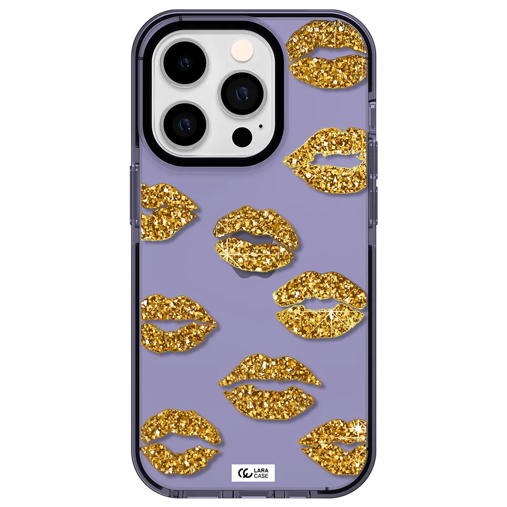Glitter Lips Apple iPhone 14 pro impact Lilac Case