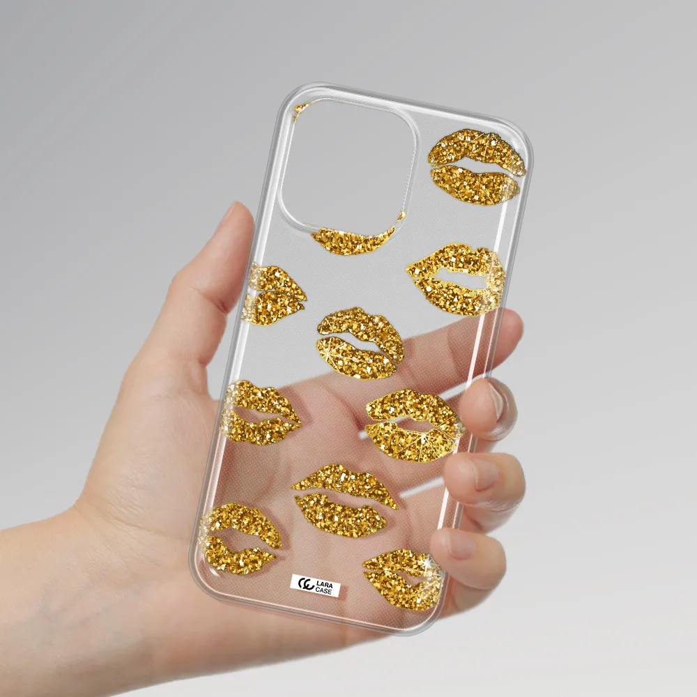 Glitter Lips Apple iPhone 14 pro max Clear TPU Case