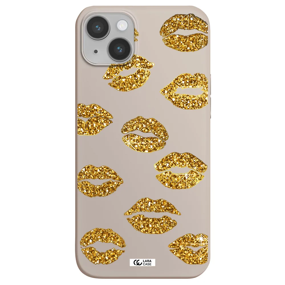 Glitter Lips Apple iPhone 14 Silicone Stone Case