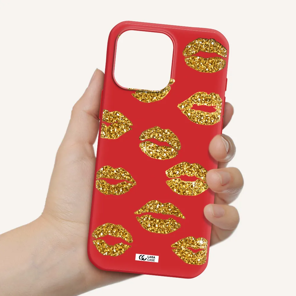 Glitter Lips Apple Iphone 16 Pro Max Silicone Stone Case