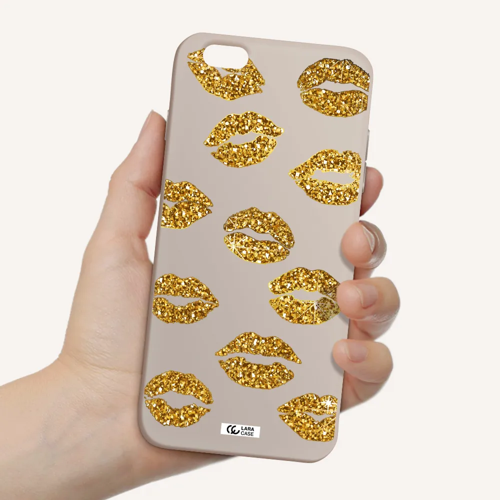 Glitter Lips Apple iPhone 6 plus Silicone Stone Case
