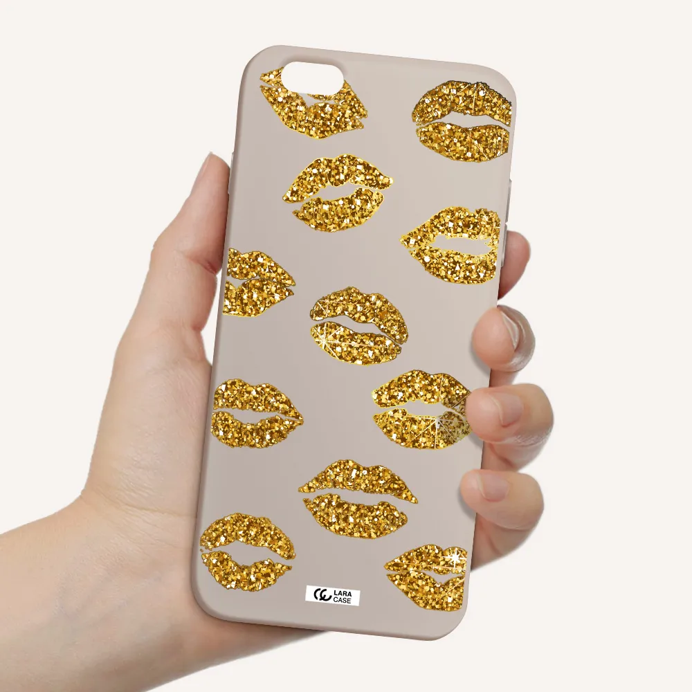 Glitter Lips Apple iPhone 6 s plus Silicone Stone Case