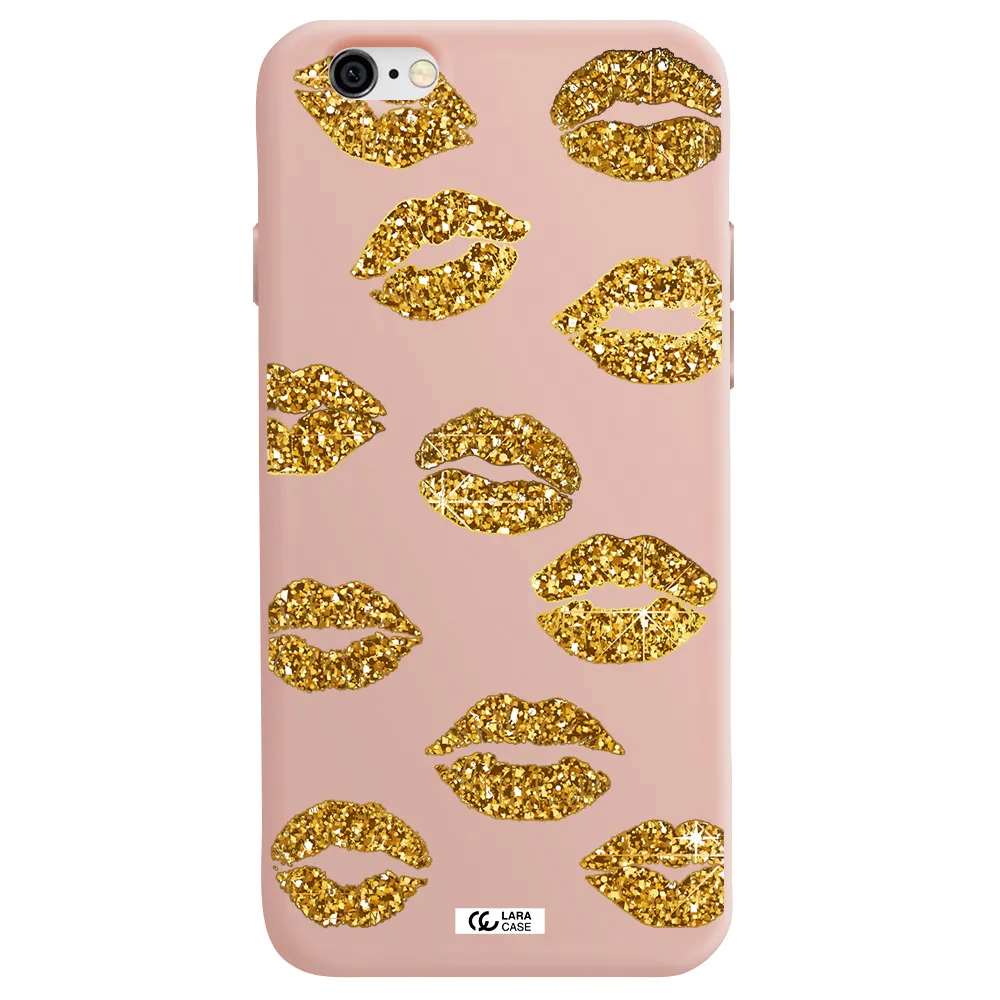 Glitter Lips Apple iPhone 6 Silicone pastel pink Case