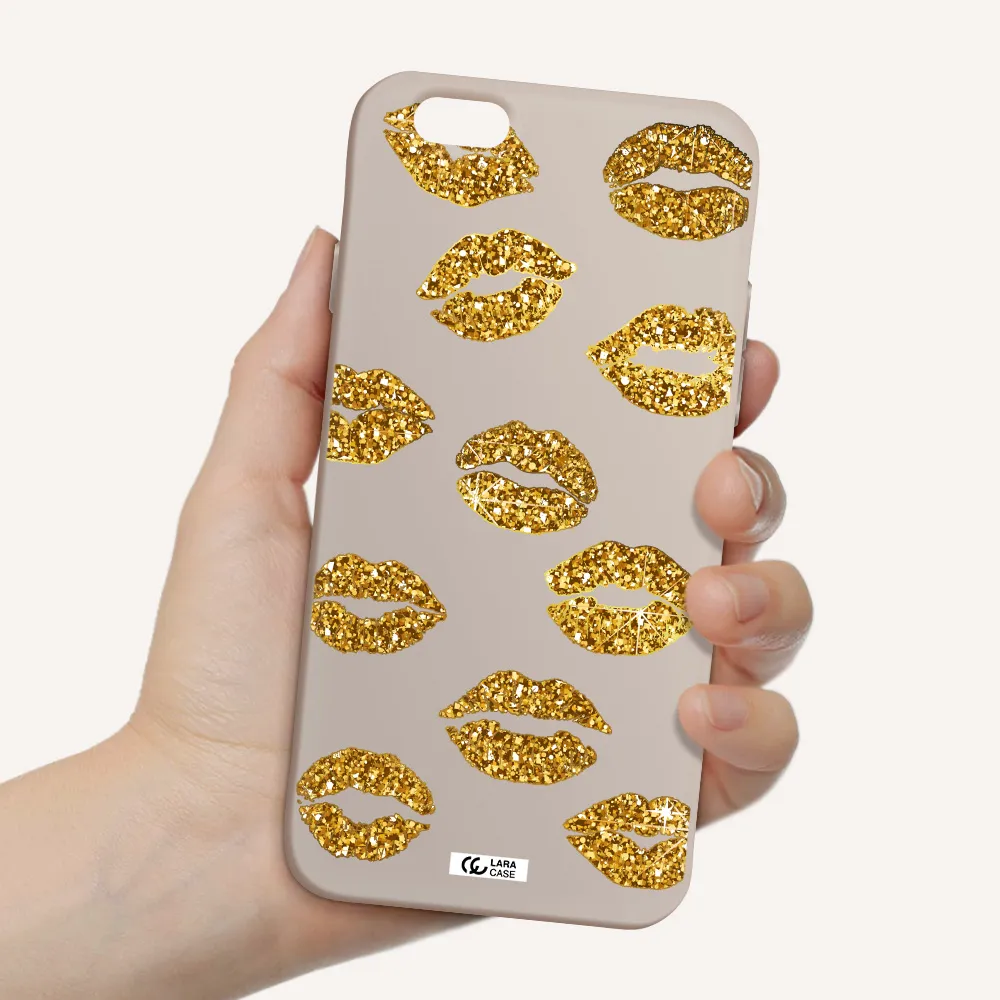Glitter Lips Apple iPhone 6 Silicone Stone Case