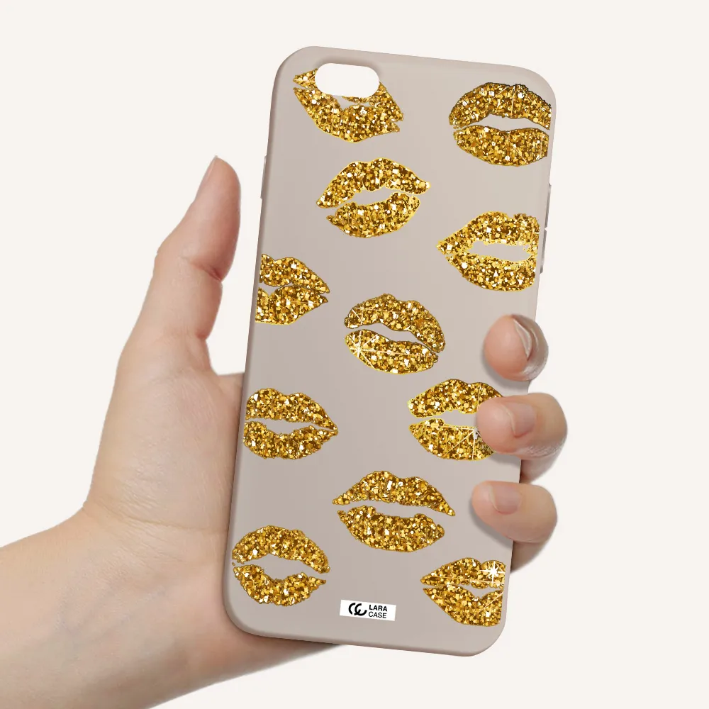 Glitter Lips Apple iPhone 6S Silicone Stone Case