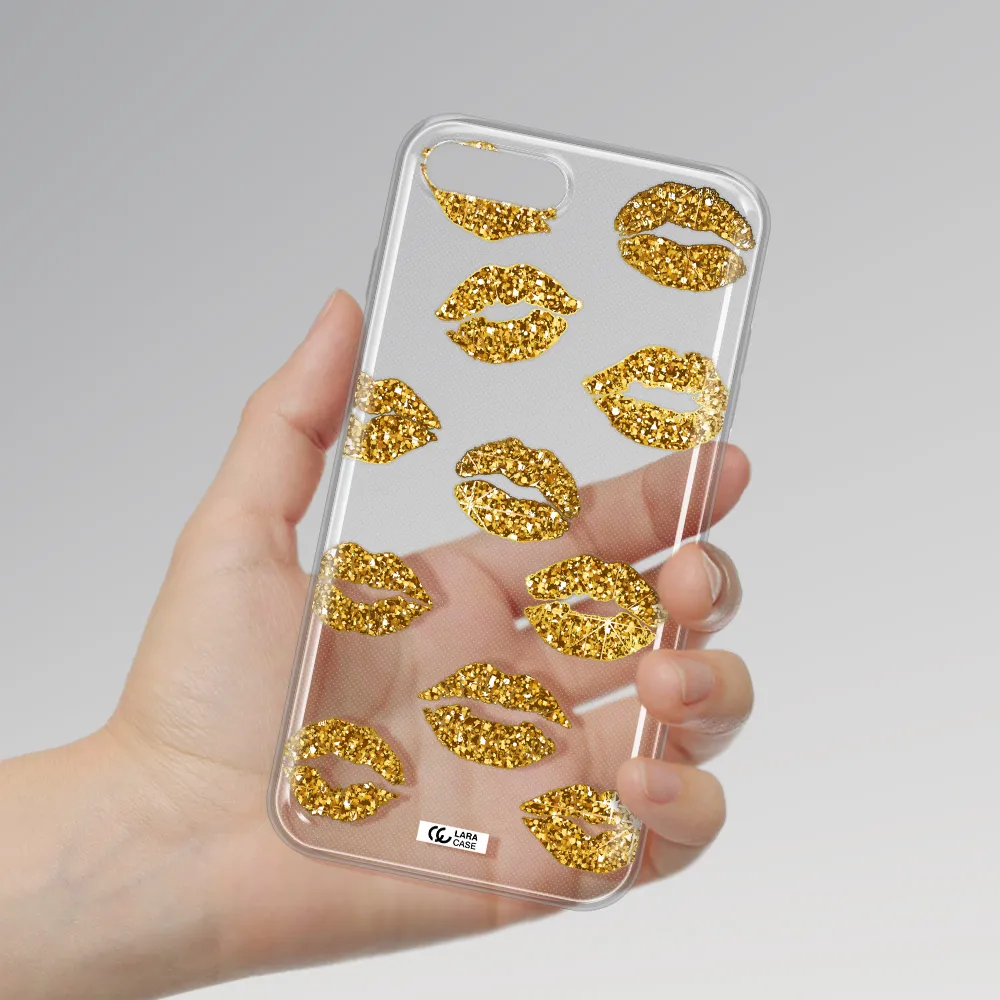 Glitter Lips Apple iPhone 7 plus Clear TPU Case