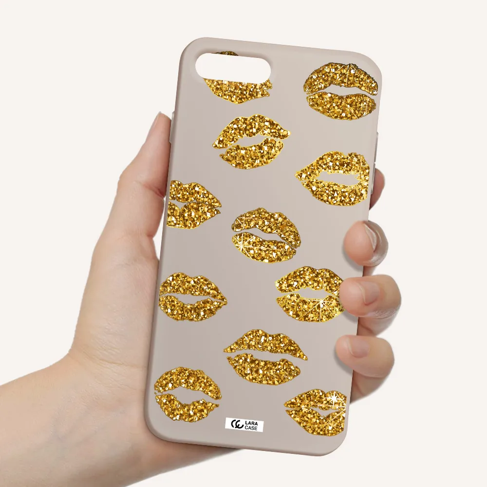 Glitter Lips Apple iPhone 7 plus Silicone Stone Case
