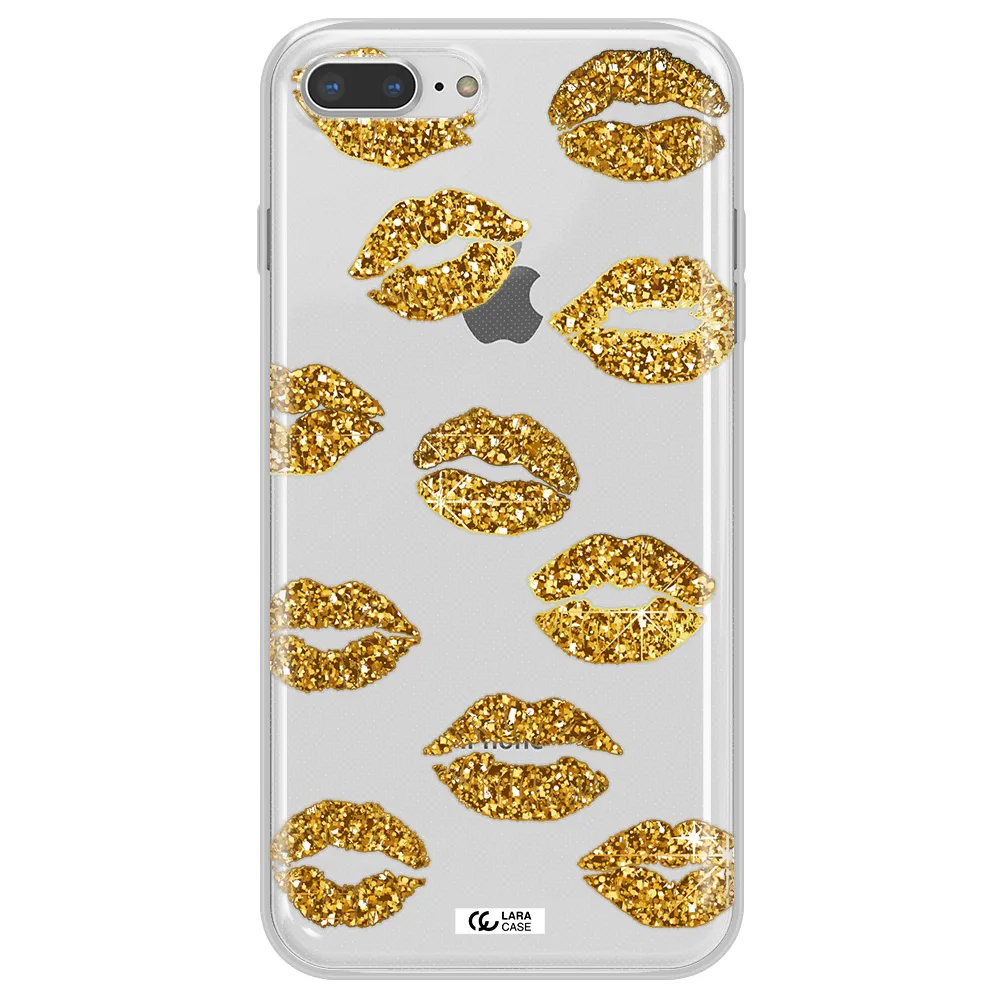 Glitter Lips Apple iPhone 8 plus Clear TPU Case