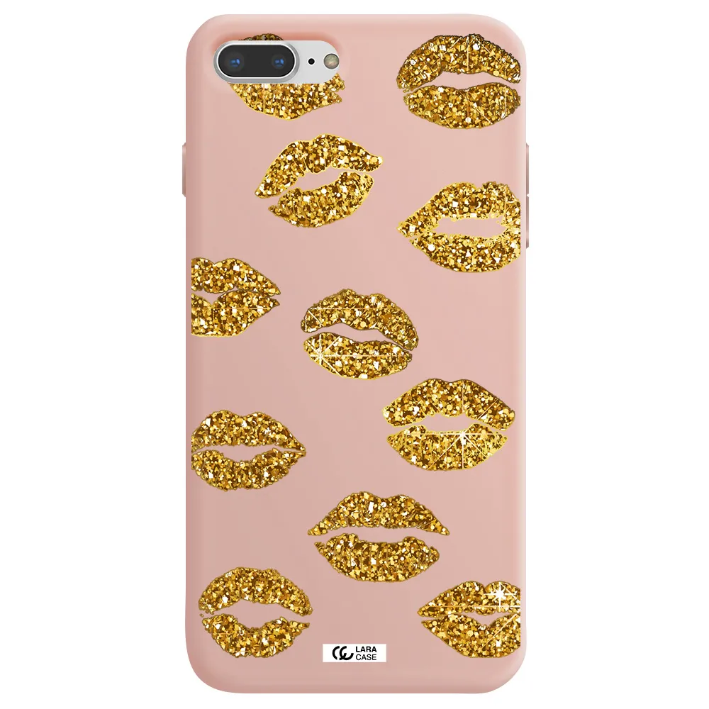 Glitter Lips Apple iPhone 8 plus Silicone pastel pink Case
