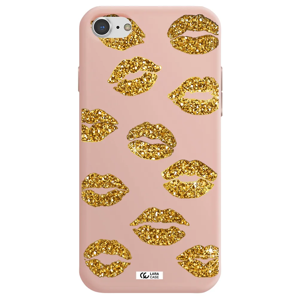 Glitter Lips Apple iPhone 8 Silicone pastel pink Case