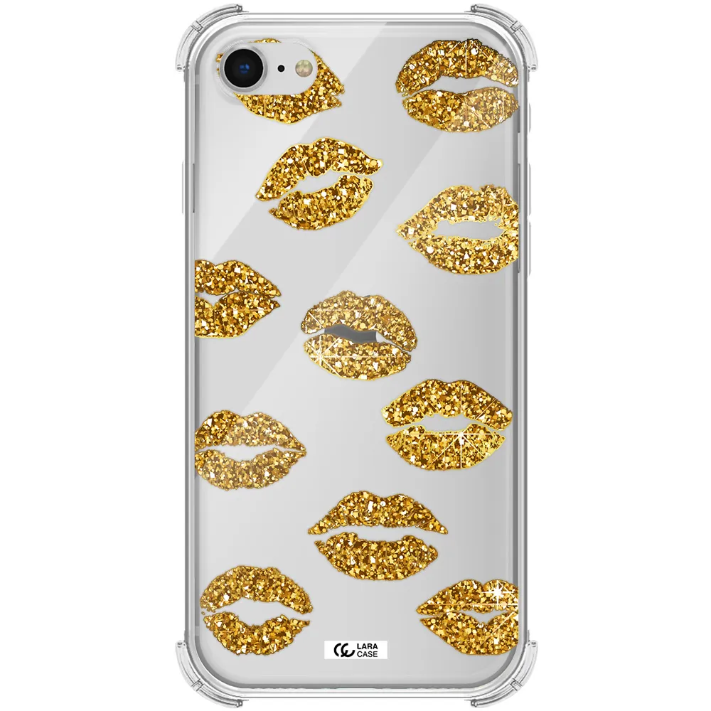 Glitter Lips Apple iPhone se 2020 Clear PC Case