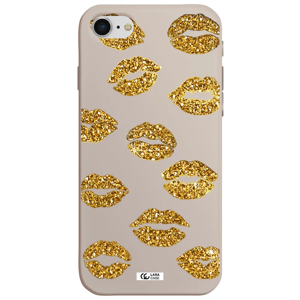 Glitter Lips Apple iPhone se 2020 Silicone Stone Case