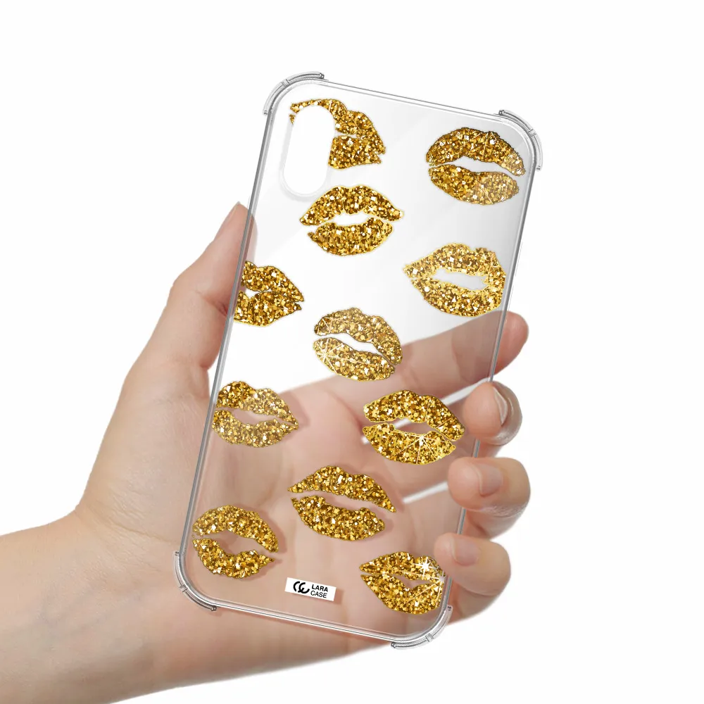 Glitter Lips Apple iPhone X Clear PC Case