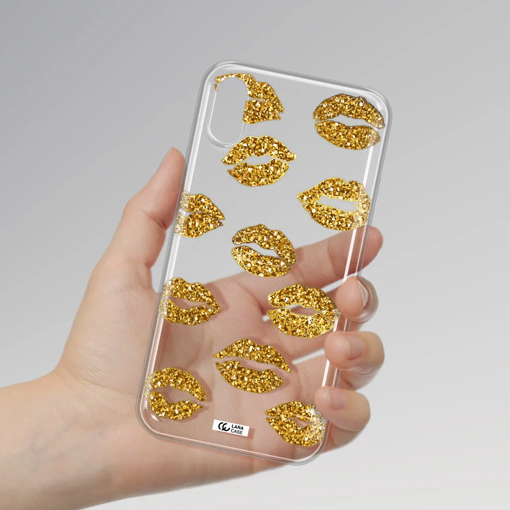 Glitter Lips Apple iPhone X Clear TPU Case