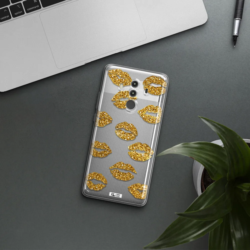 Glitter Lips Huawei Mate 10 Clear TPU Case