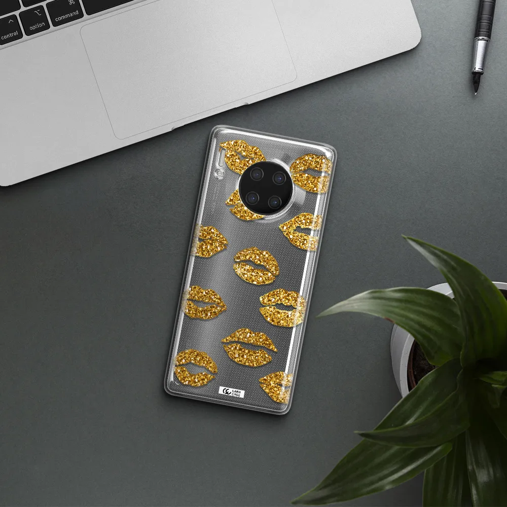Glitter Lips Huawei Mate 30 Pro Clear TPU Case