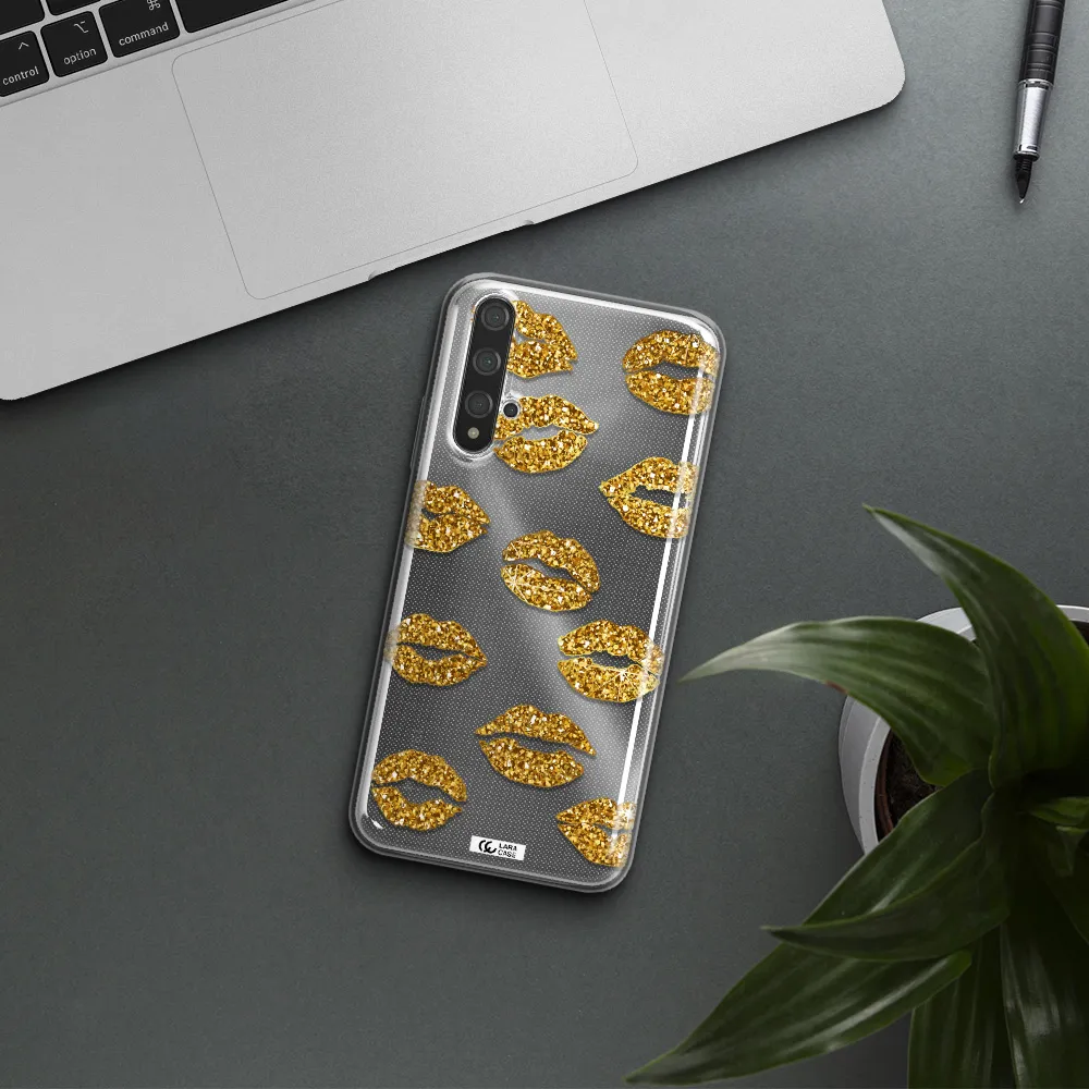 Glitter Lips Huawei Nova 5t Clear TPU Case