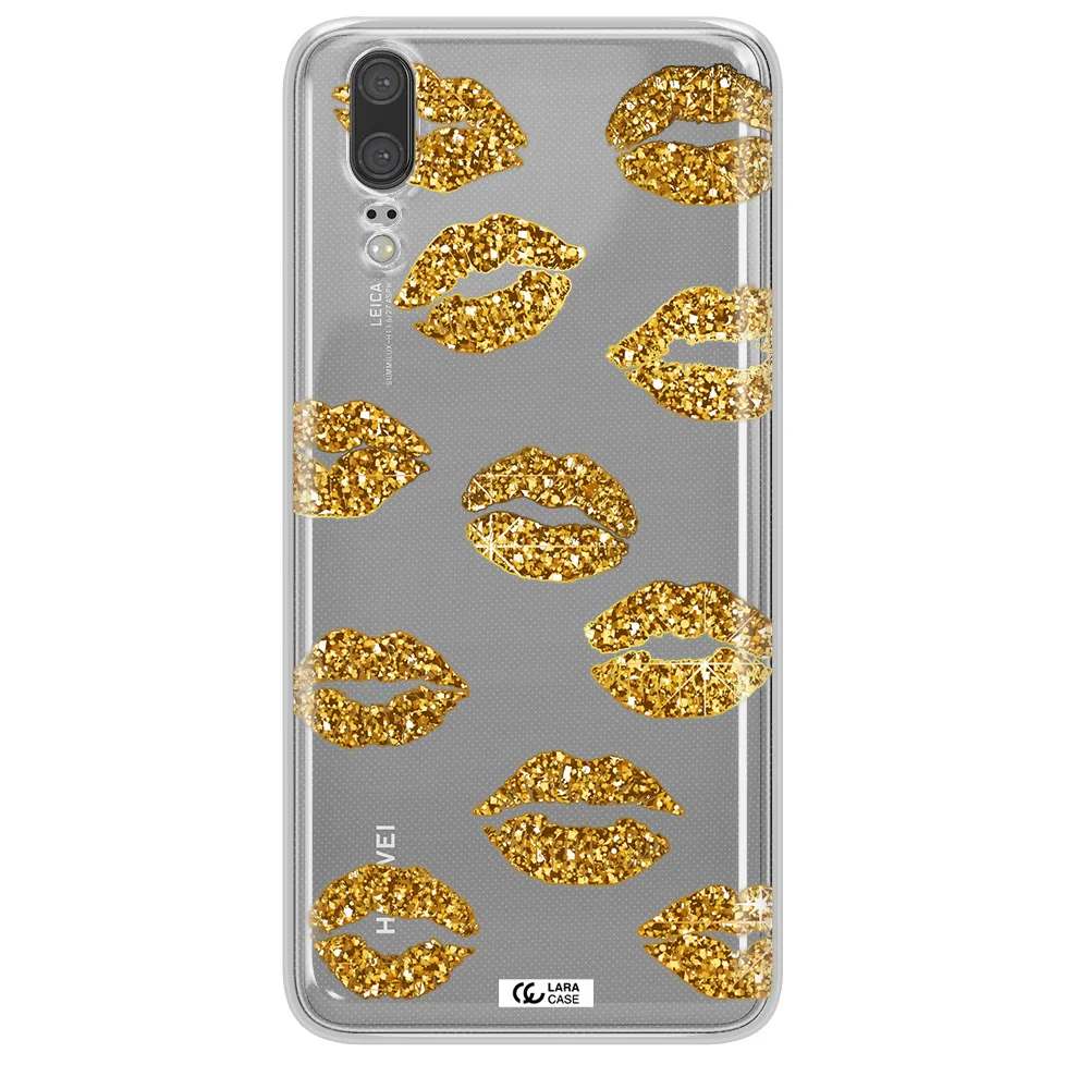Glitter Lips Huawei P20 Clear TPU Case